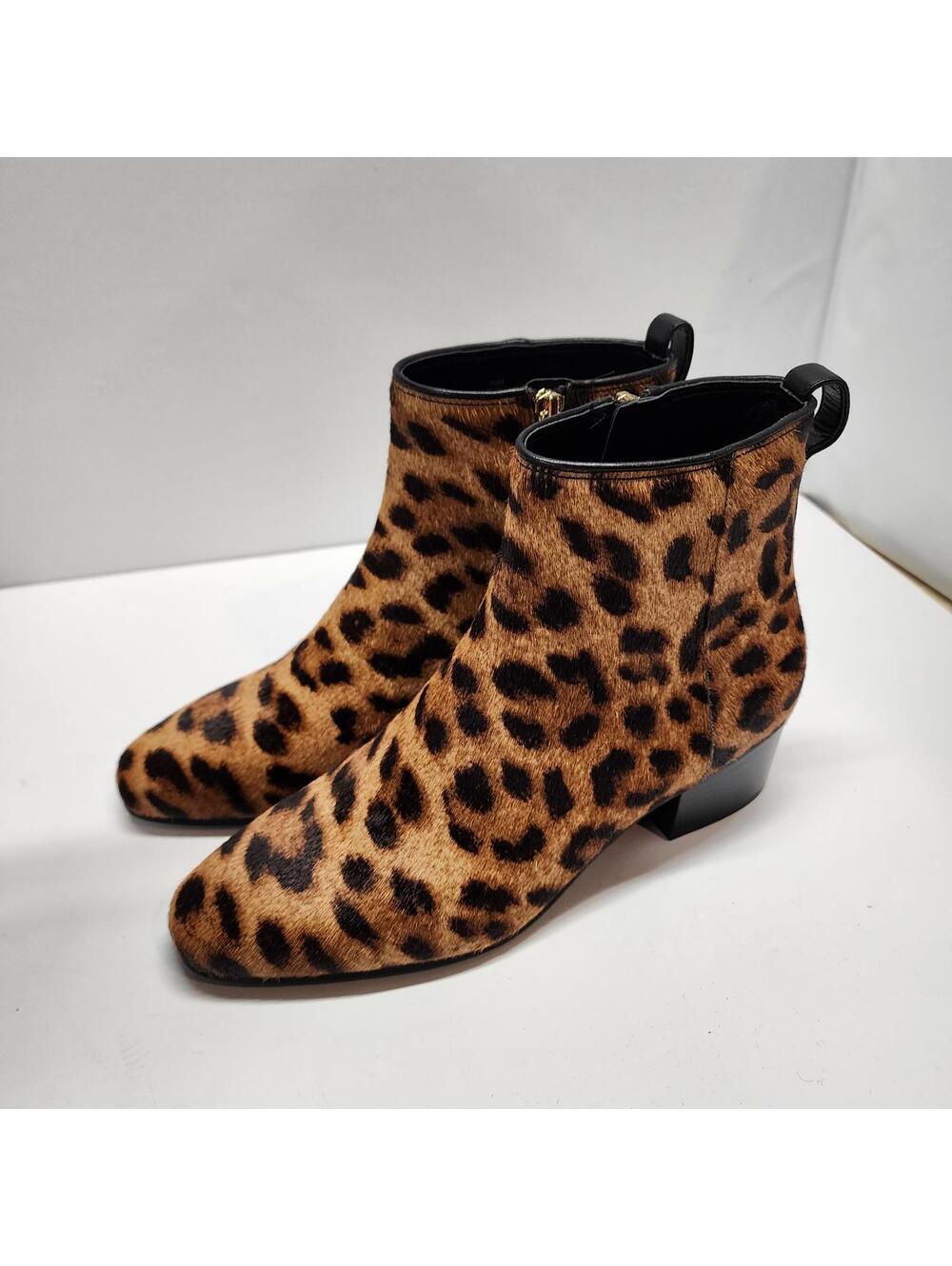 NEW Talbots Dakota Leopard Calf Hair Ankle Boots Women's Size 7.5